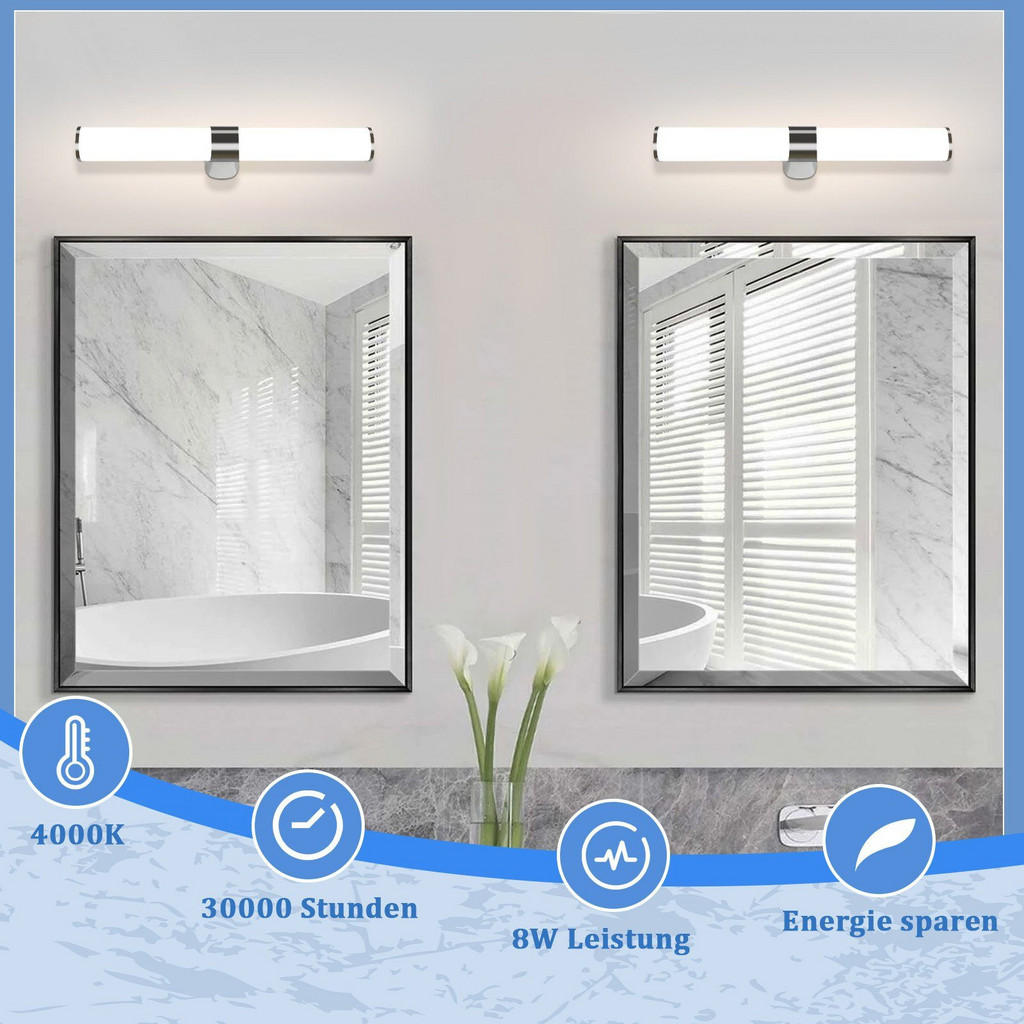 Thumbnail - Nettlife Led, Silber, Metall, 40x6.8x12.8 cm, Lampen & Leuchten, Innenbeleuchtung, Wandleuchten