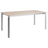 KONFERENZTISCH 90/180 cm Stein Travertinoptik Feletto - Beige, Stein (180/90/76cm) - Beliani
