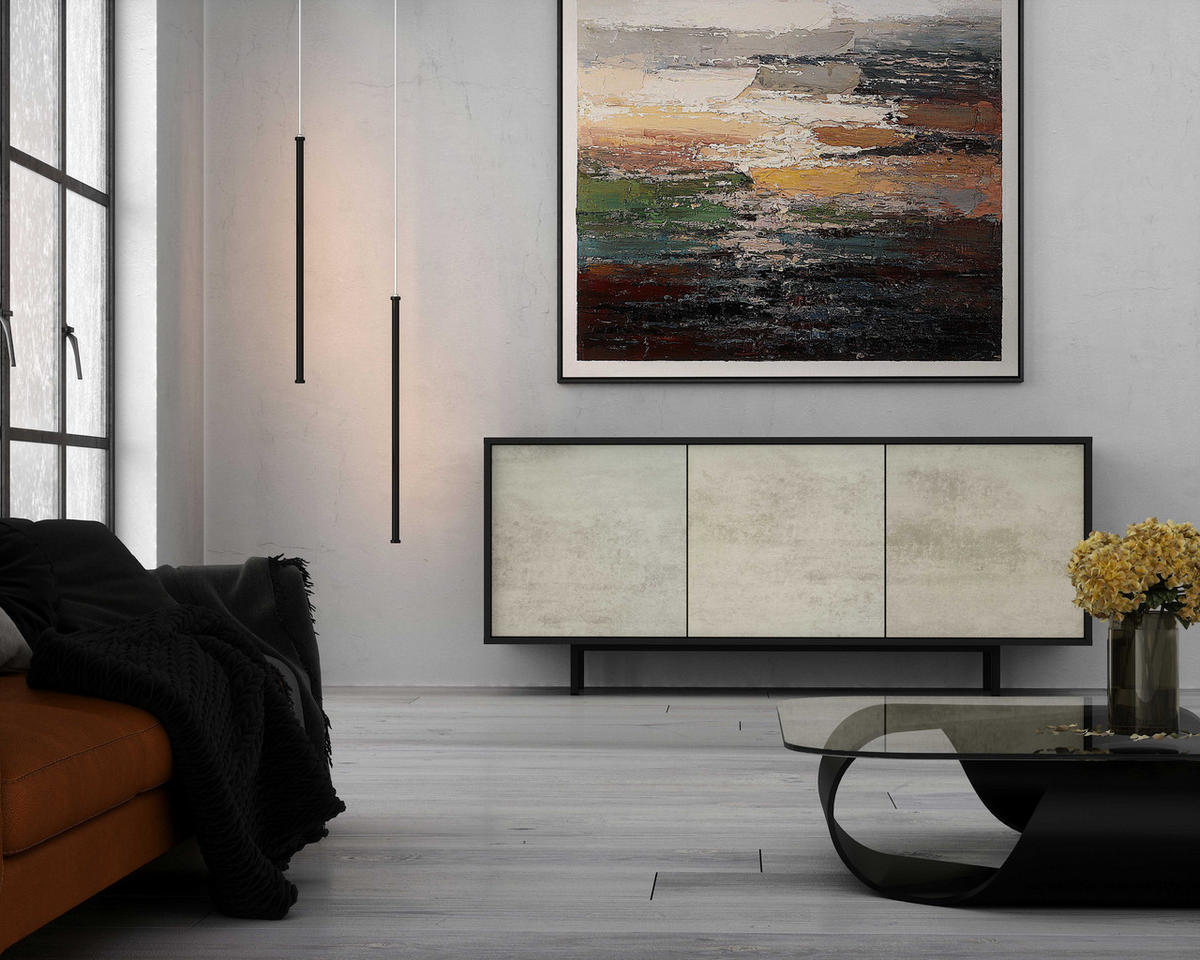 SIDEBOARD Akia Beton Oxid 66/154/40 cm - Hellgrau, Holzwerkstoff (154/66/40cm) - SIMPLYFURN