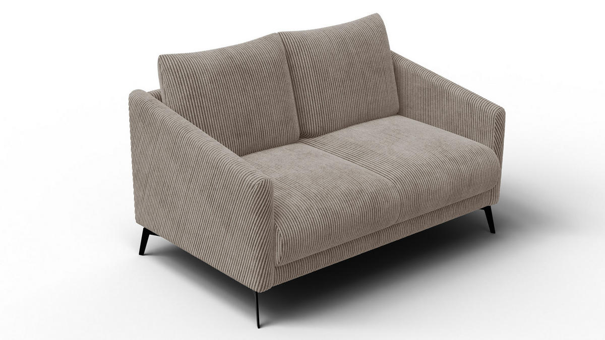 SOFA VILT 2-Sitzer, taupe - Taupe/Schwarz, Holzwerkstoff/Textil (142/89/94cm) - Courtois Laville