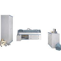 KINDERZIMMER SET Parisot Smoozy 4-tlg. Holzdekor Kiefer Weiß/Blau - Blau/Weiß, Kunststoff (100/1/200cm) - 58aufmkessel