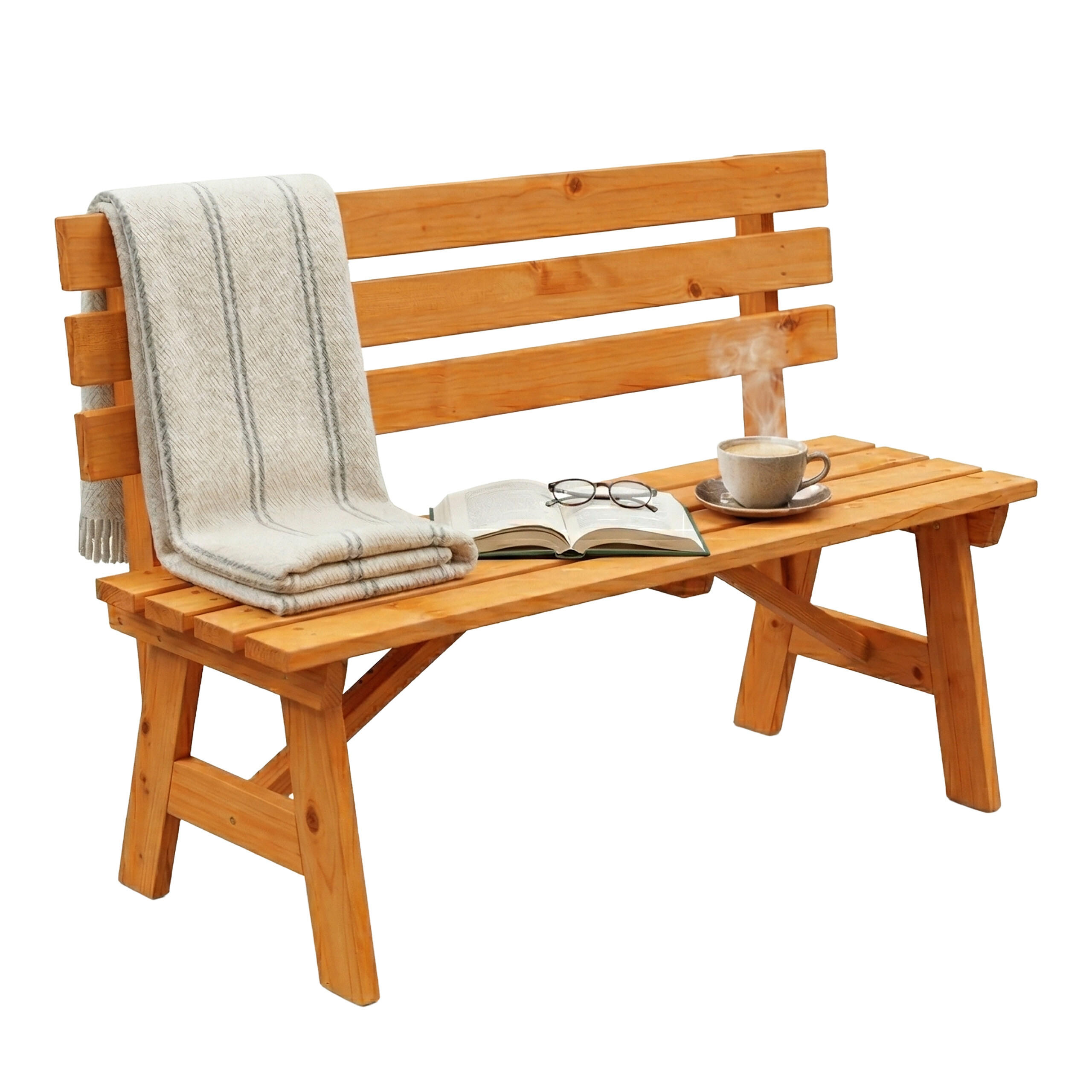 Relaxdays LAVICE oranžová s opěradlem pro 2 osoby