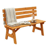 BÄNK orange med ryggstöd för 2 personer - Orange, Trä (116/80/56cm) - Relaxdays