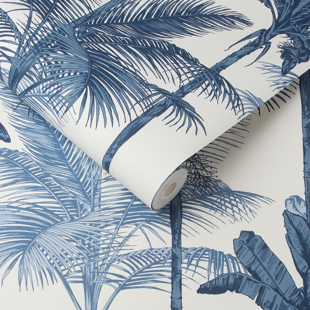 VLIESTAPETE - Dschungel Kobalt - Blau, Papier/Kunststoff (52/1005cm) - Graham & Brown