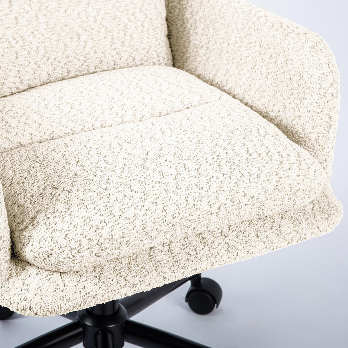 BÜROSTUHL - Strukturstoff / Eisen - Creme / Schwarz - Beige, Textil/Metall (60/86/60cm) - home24