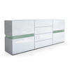 SIDEBOARD Flow Weiß - Weiß Hochglanz, Holzwerkstoff (177/75/39cm) - Vladon
