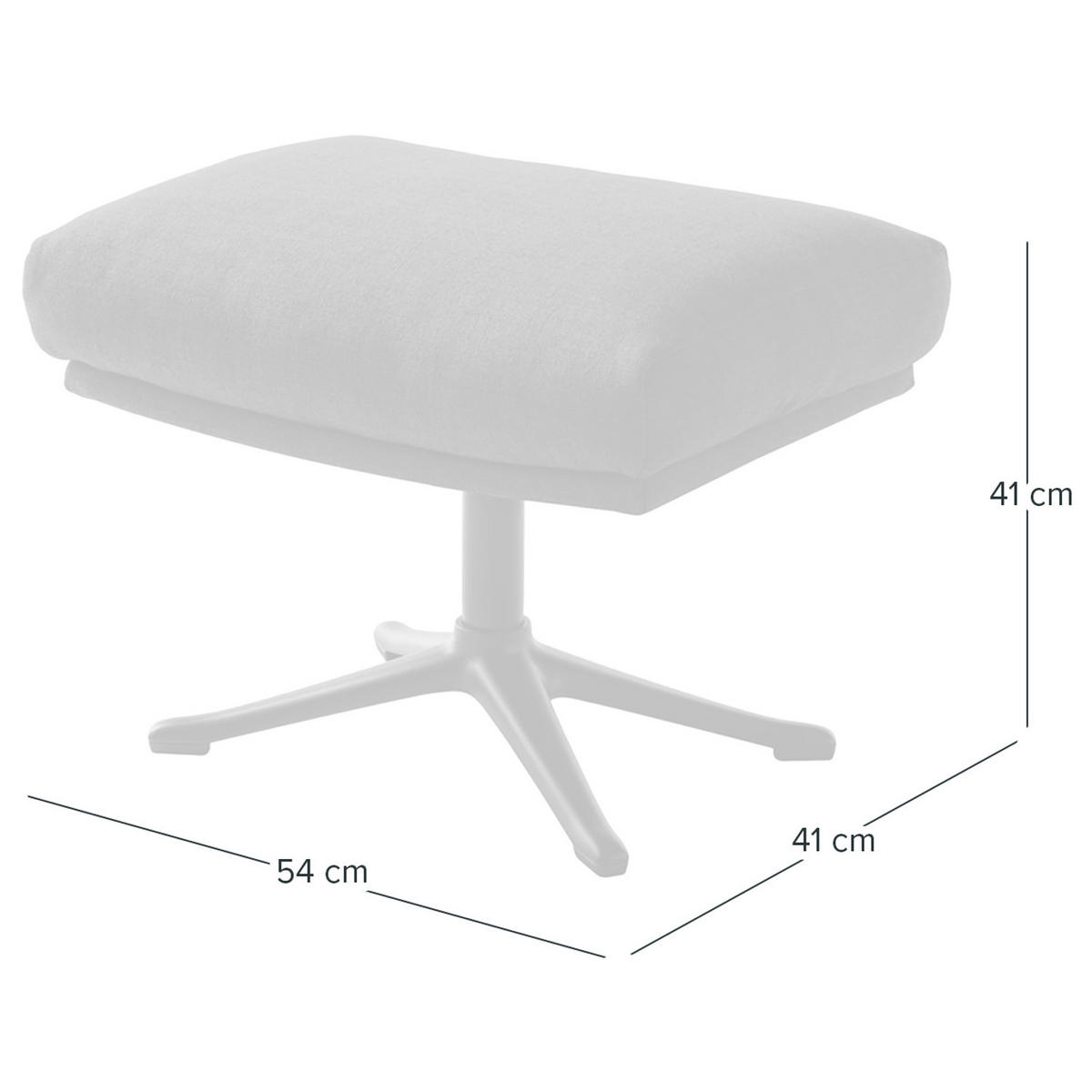 HOCKER mit Kreuzfuß - Schwarz, Leder/Textil (54/41/41cm) - home24