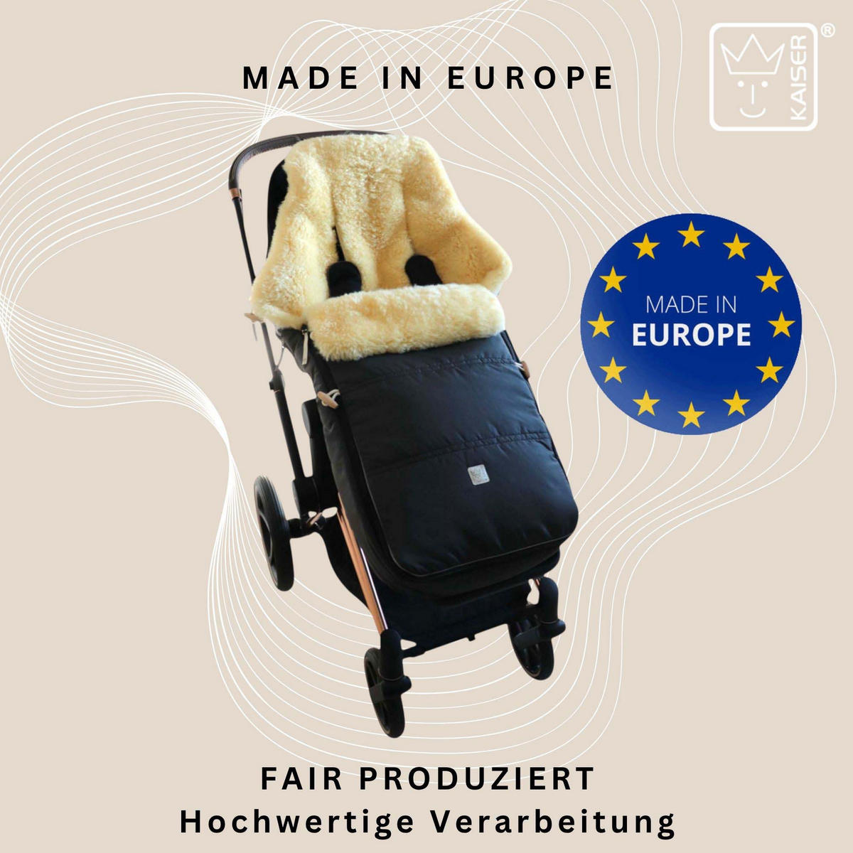 LAMMFELL-FUSSSACK Dublas 2.0, anthracite - Anthrazit, Fell (45/95cm) - Kaiserbaby
