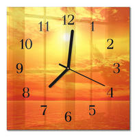 WANDUHR 30x30 cm - Sonnig - Orange, Glas (30/30/0.4cm) - TULUP