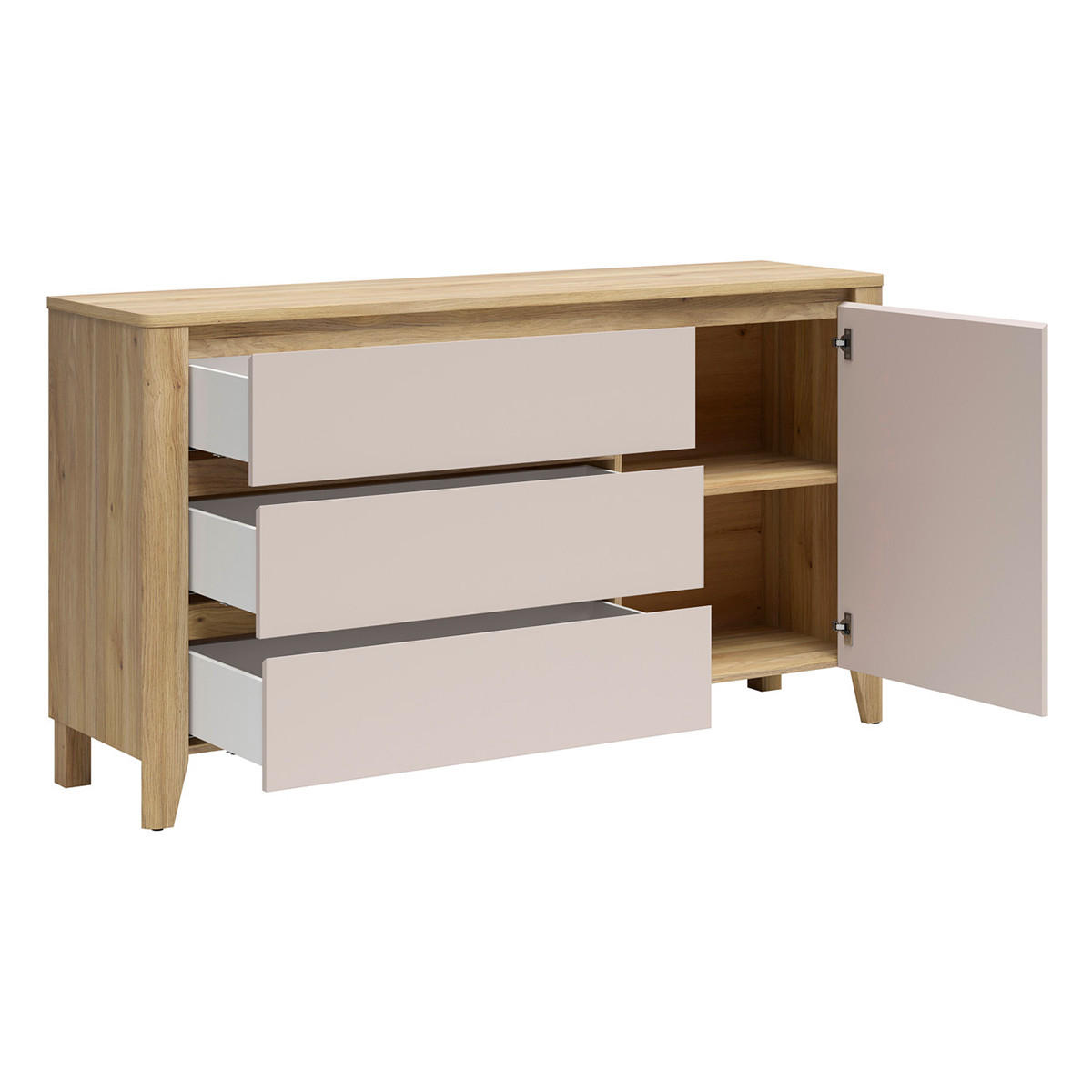 KOMODA Samara Drevo - hnedá, kompozitné drevo (161/90/42.5cm) - Petits-meubles