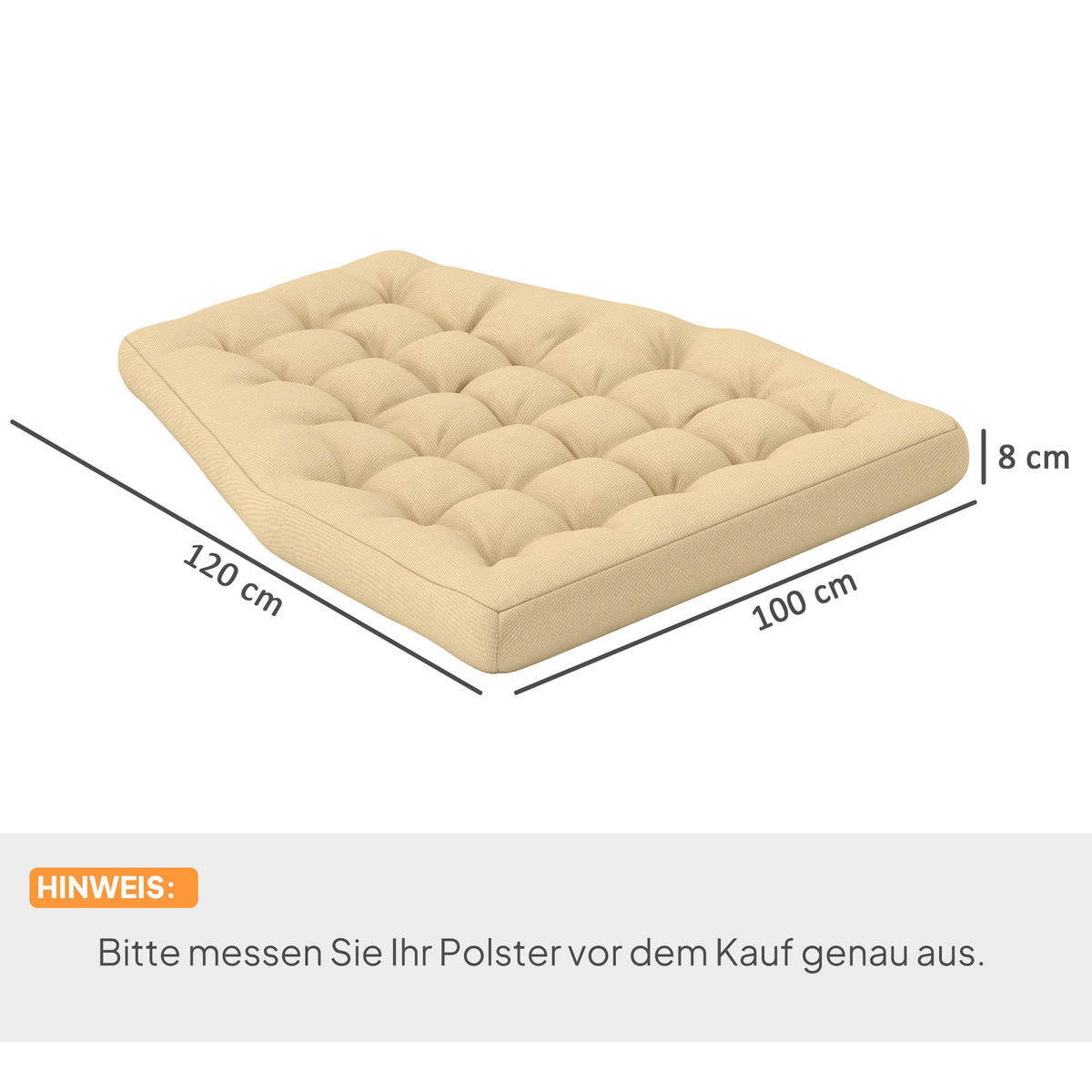 SITZKISSEN für Hängekorb, Beige - Beige, Kunststoff (100/8/120cm) - Outsunny