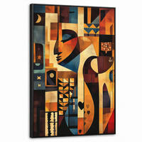 LEINWAND Bilder mit Rahmen - Figuren - Abstrakt - Symbole - 60x90 - Terracotta, Textil (60/90cm) - MuchoWow