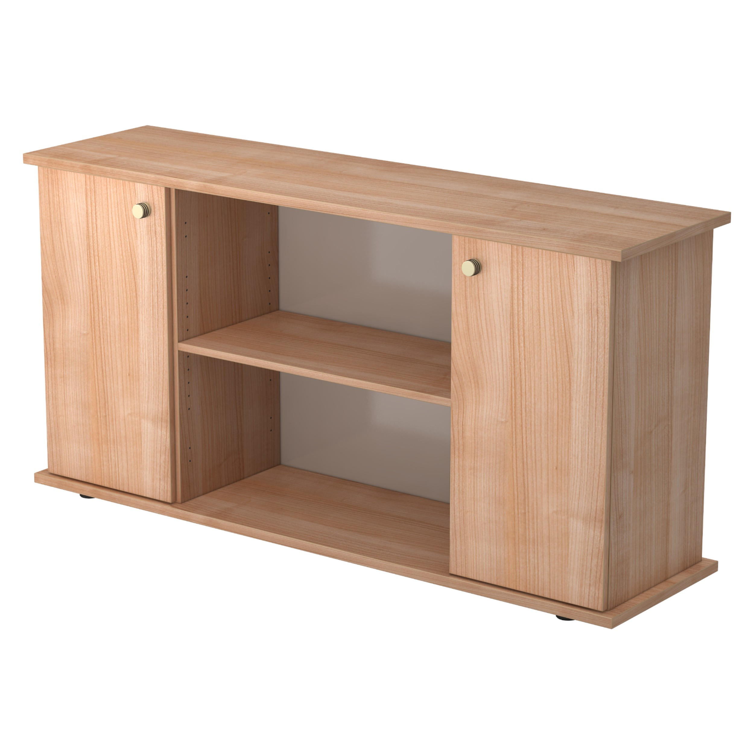 SIDEBOARD mit 2 Flügeltüren 44,8/166,1/84 cm in Nussbaumfarben Knauf/Streifengriff - Nussbaumfarben, Holzwerkstoff (166.1/84/44.8cm) - bümö