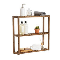 WANDREGAL - Hellbraun, Holz (60/54/15cm) - Relaxdays