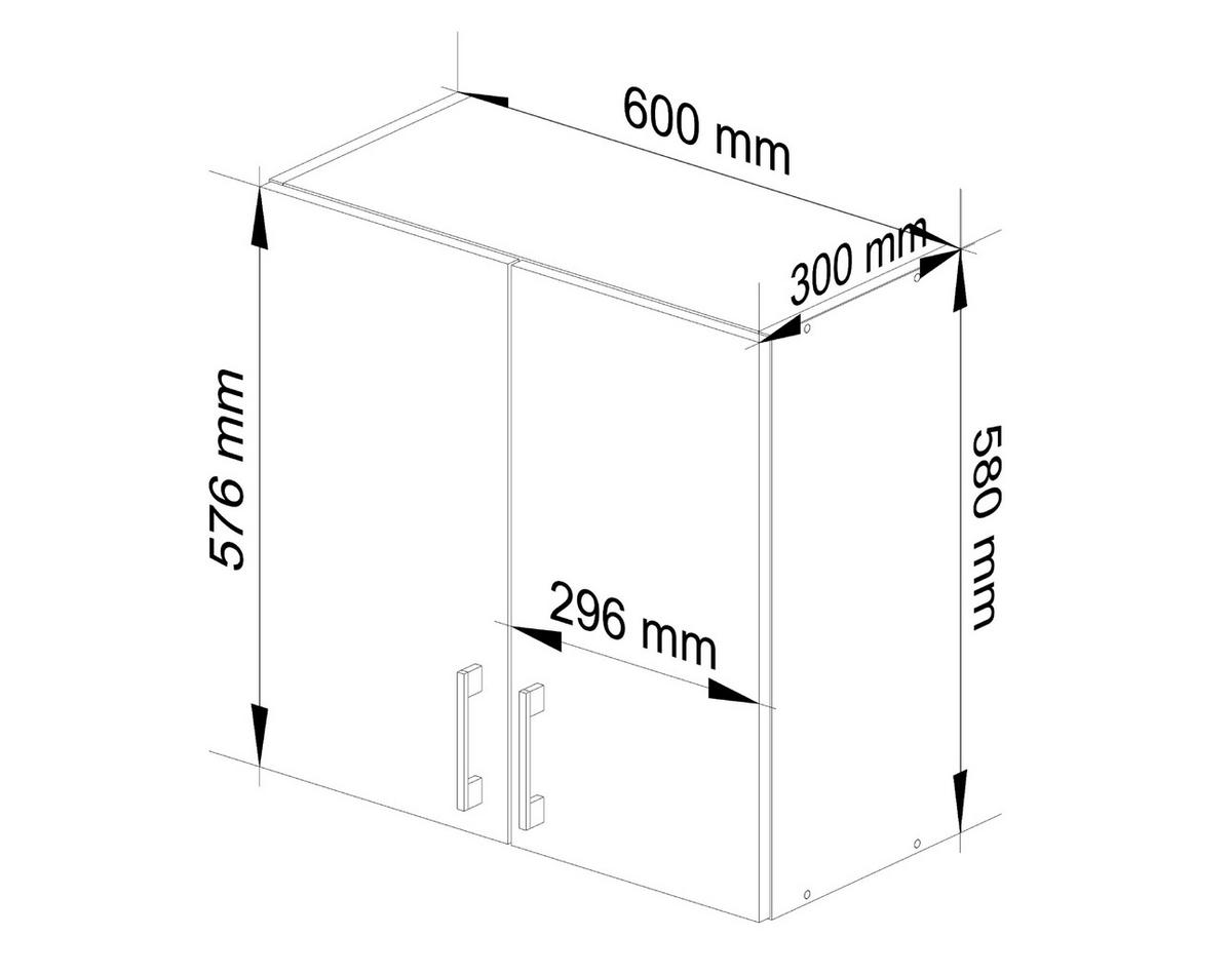 KÜCHENSCHRANK Weiß, Sonoma Eiche 30.5x60x58cm - Silberfarben/Weiß, Holzwerkstoff/Kunststoff (60/58/30.5cm) - Akord