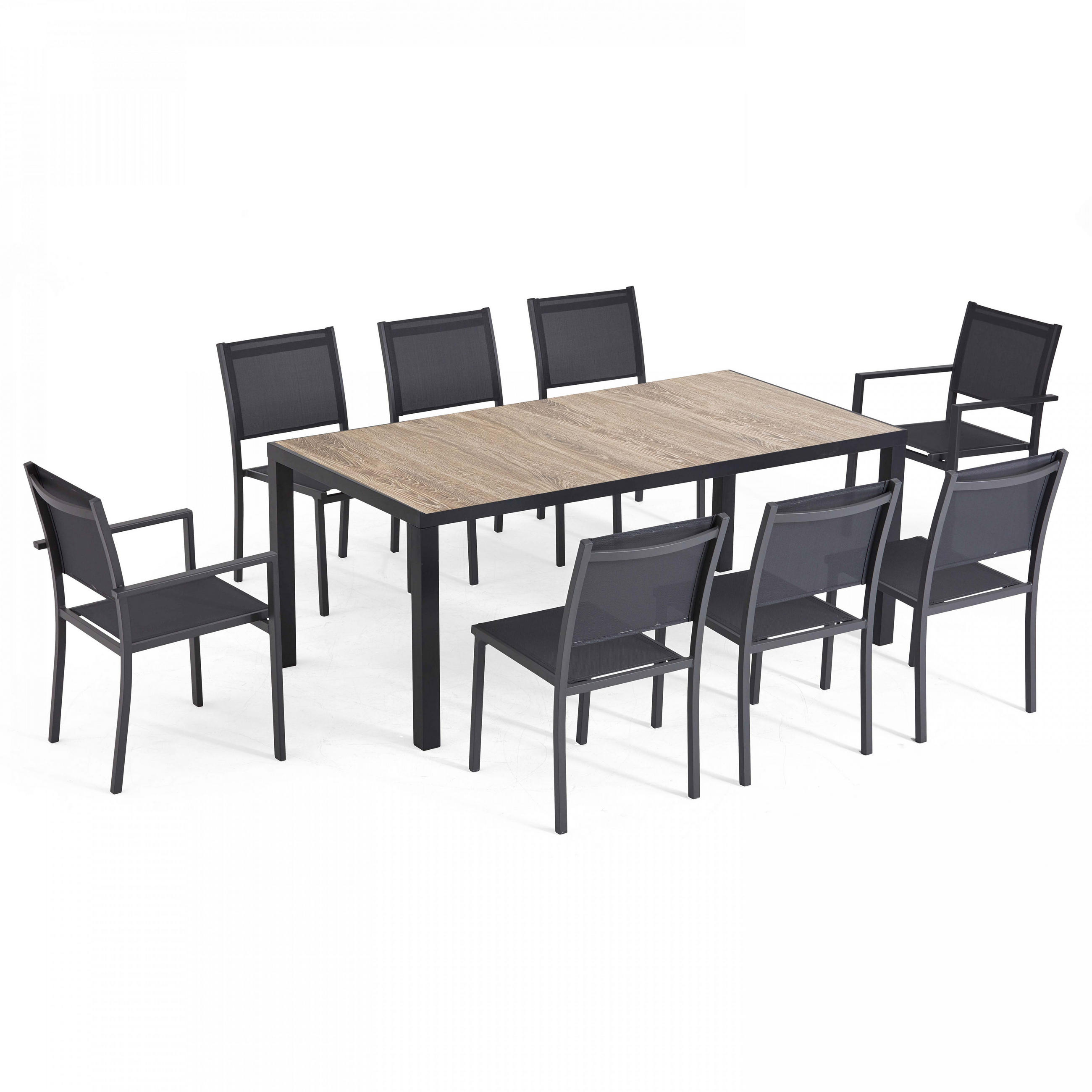 GARTENSET 9-tlg., Braun/Grau - Braun, Metall - Oviala