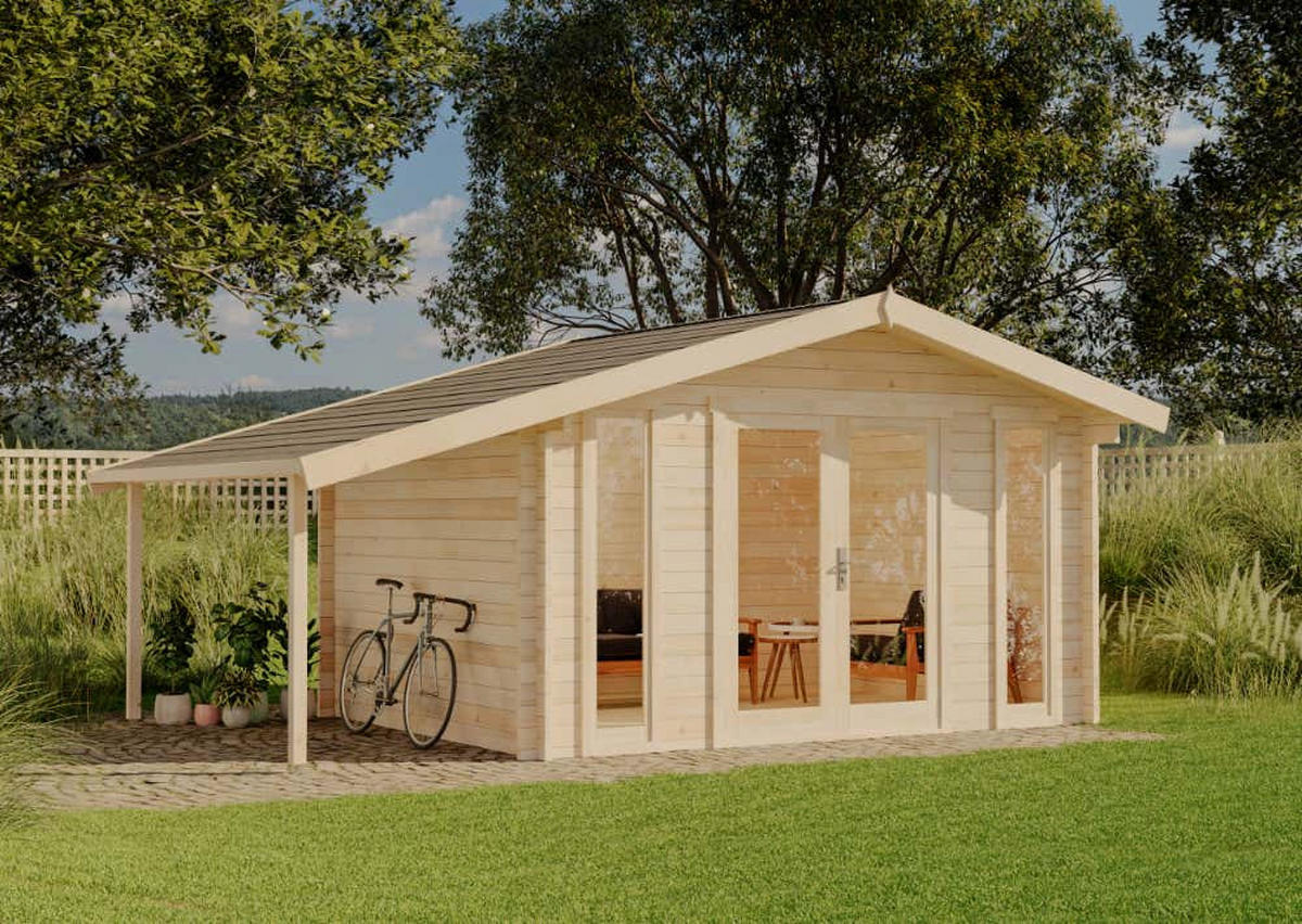 GARTENHAUS Holz Mirko mit Schleppdach - Naturfarben, Holz (549/245/350cm) - Alpholz