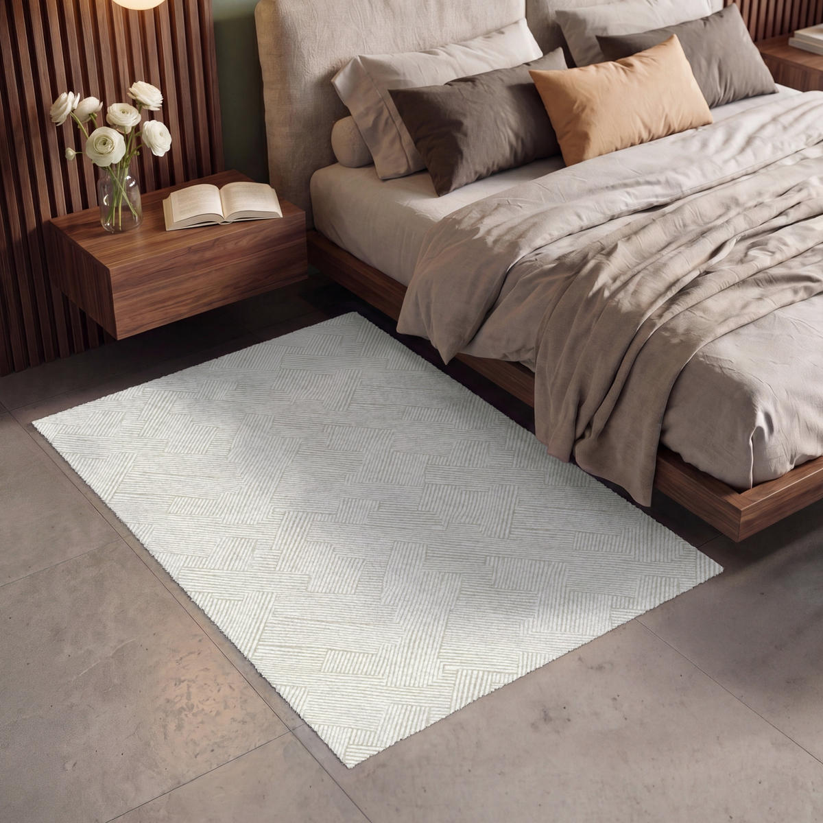 KOBERCE - Textúra - abstraktná - béžová - 120x180 cm - béžová, textil/plast (120/0.4cm) - OnlyWow