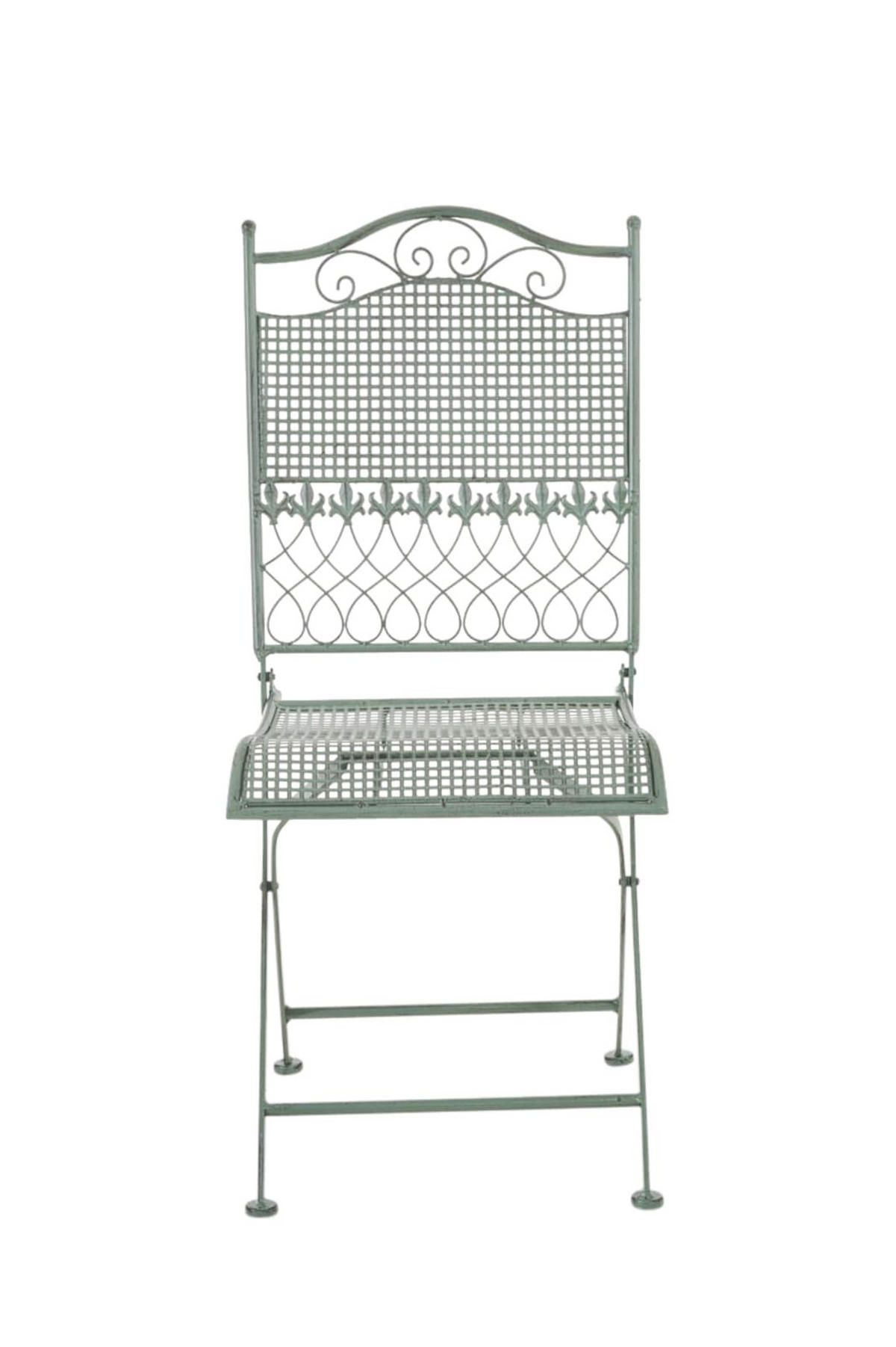 GARTENKLAPPSTUHL 2er Set Metall Antik-Grün - Grün, Metall (41/91/50cm) - CLP
