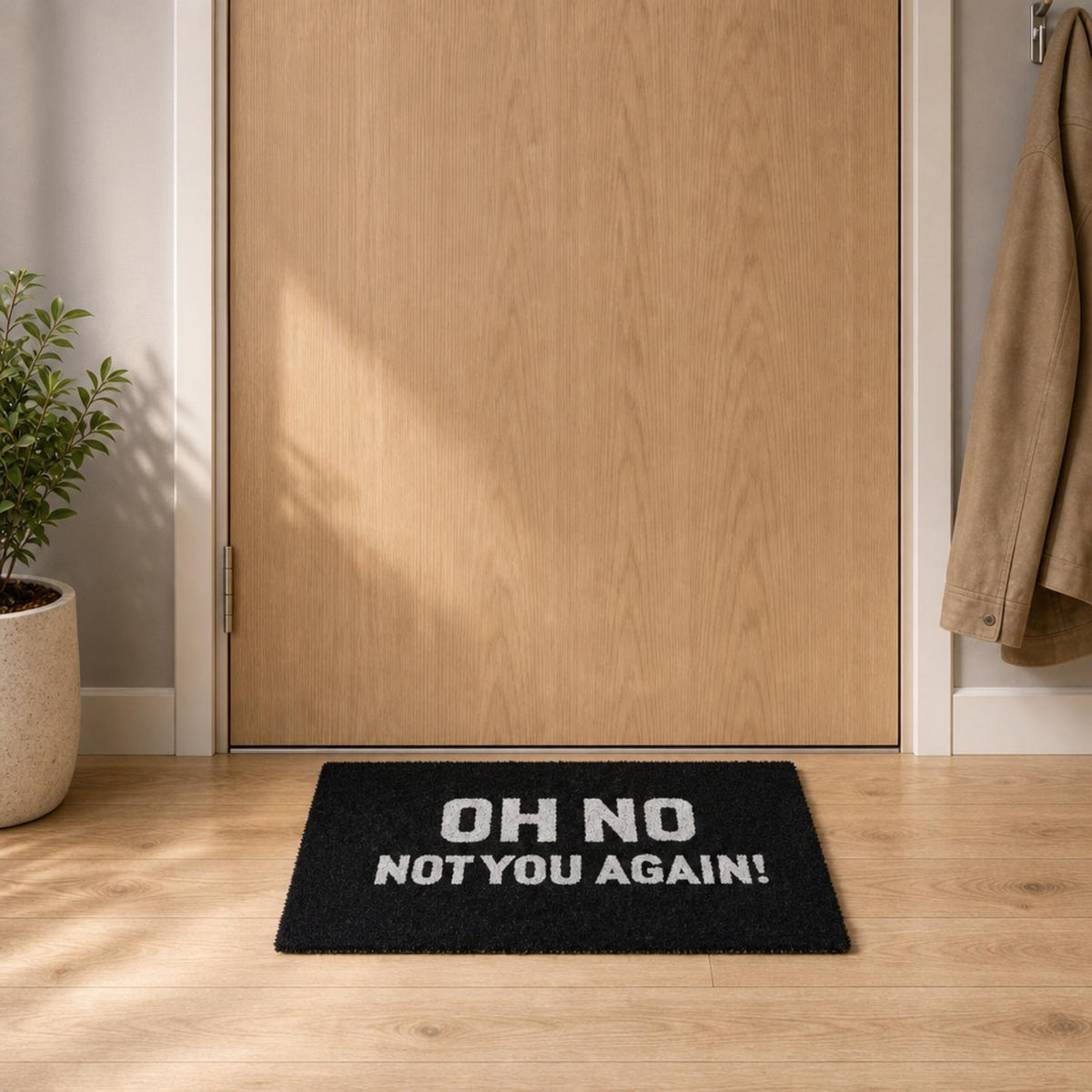 ROHOŽKA Černá Bílá 60x40 cm Oh No Not You Again - černá, textil/plast (60/40cm) - Relaxdays