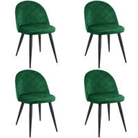 STUHL 4er-Set Flaschengrün - Dunkelgrün/Schwarz, Textil/Metall (50/77/43cm) - Akord