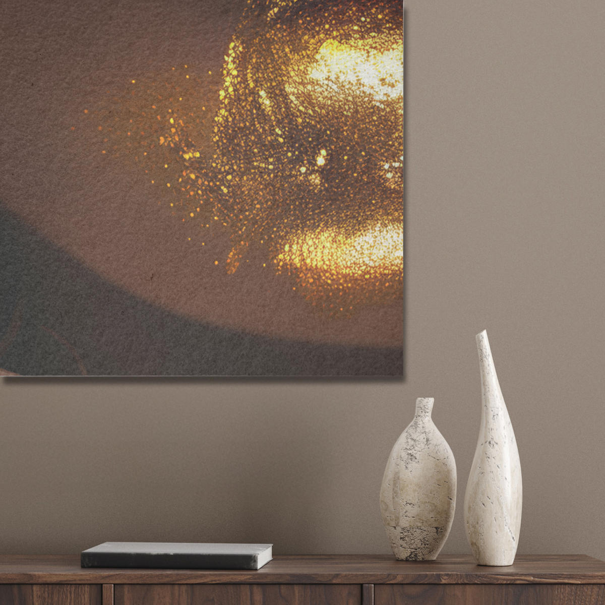 AKUSTIKPANEEL Frau - Gold - Luxus - Porträt 70x100 cm - Goldfarben, Textil (70/0.9/100cm) - MuchoWow