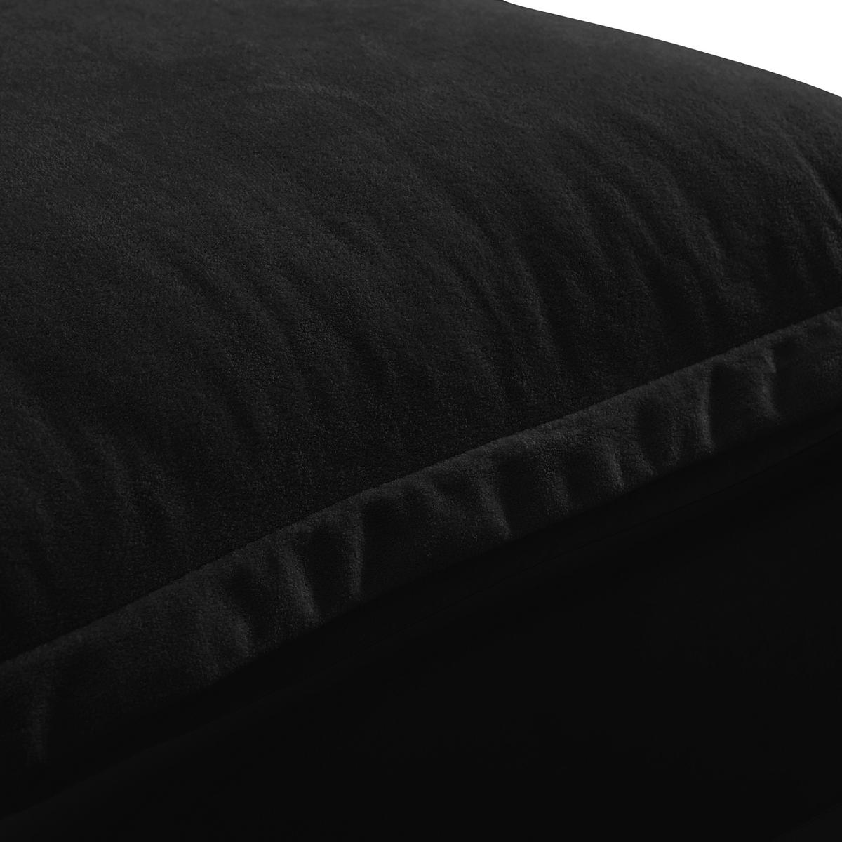 ECKSOFA aus Chenille 194x155x90 cm in Schwarz mit Ottomanen-Modul - Schwarz, Textil (155/90/194cm) - Modfu
