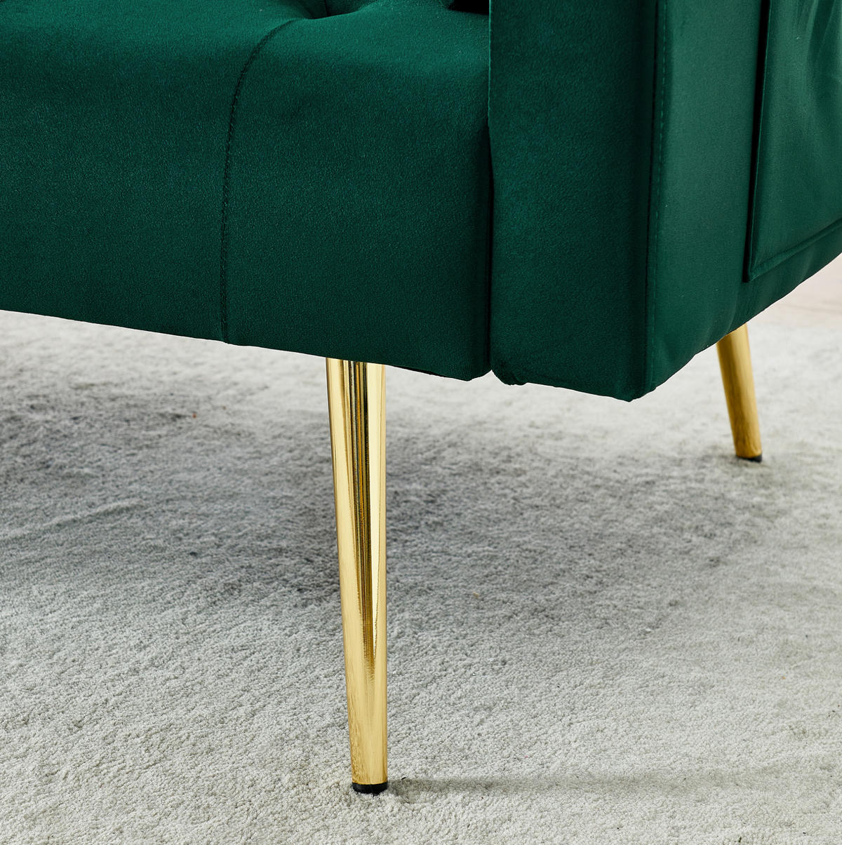 SOFA mit verstellbarer Rückenlehne 2-Sitzer Samt Grün - Grün, Holzwerkstoff (177/74/78cm) - Meubliv