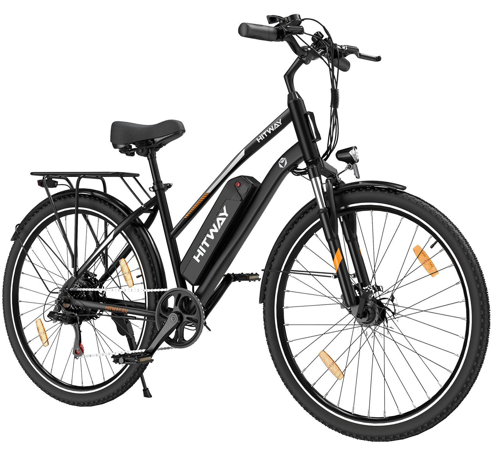 E-BIKE Cityrad BK27 250W-Motor 36V 13Ah Akku - Schwarz, Metall (87cm) - HITWAY