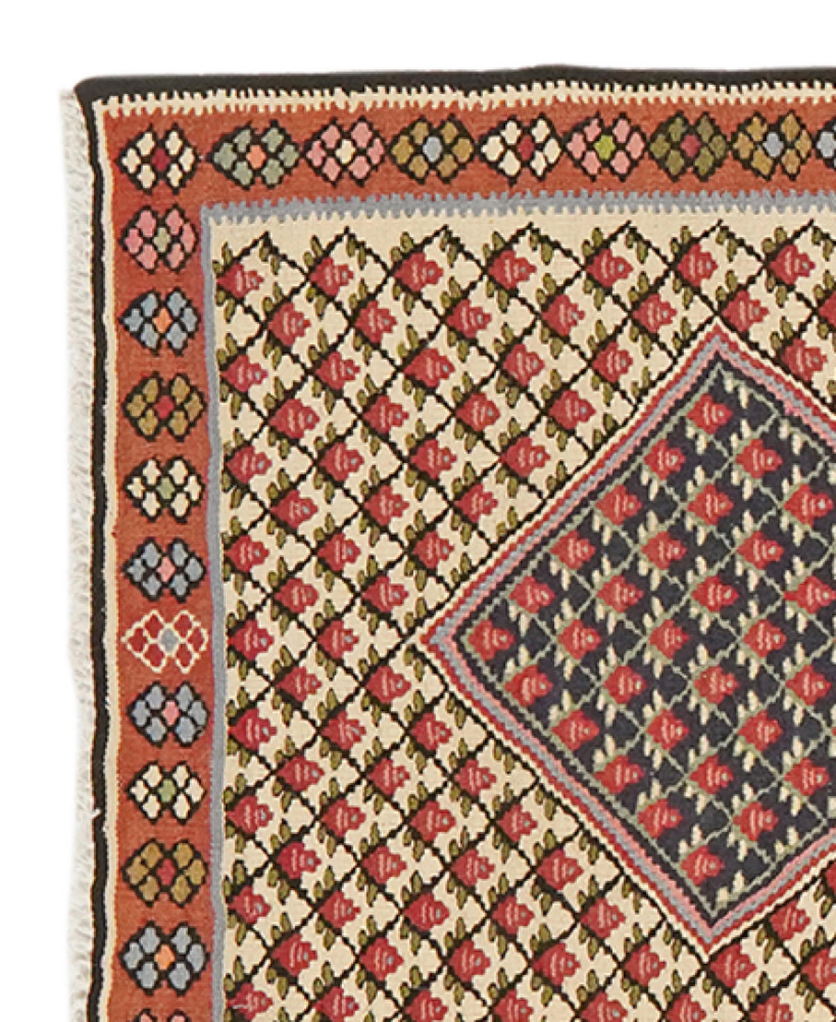 HANDWEBTEPPICH Kelim Senneh Beige 200/73 cm Schurwolle - Beige, Textil (73/200cm) - Looma