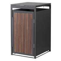 MÜLLTONNENBOX 1er 240L 68x80x120 cm Anthrazit-Eiche dunkel aus Stahl - Dunkelbraun, Metall (80/120/68cm) - ML-DESIGN