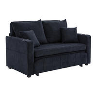 SCHLAFSOFA aus Chenille 139x83x73 cm in Schwarz mit Schlaffunktion - Schwarz, Textil (139/83/73cm) - Modfu