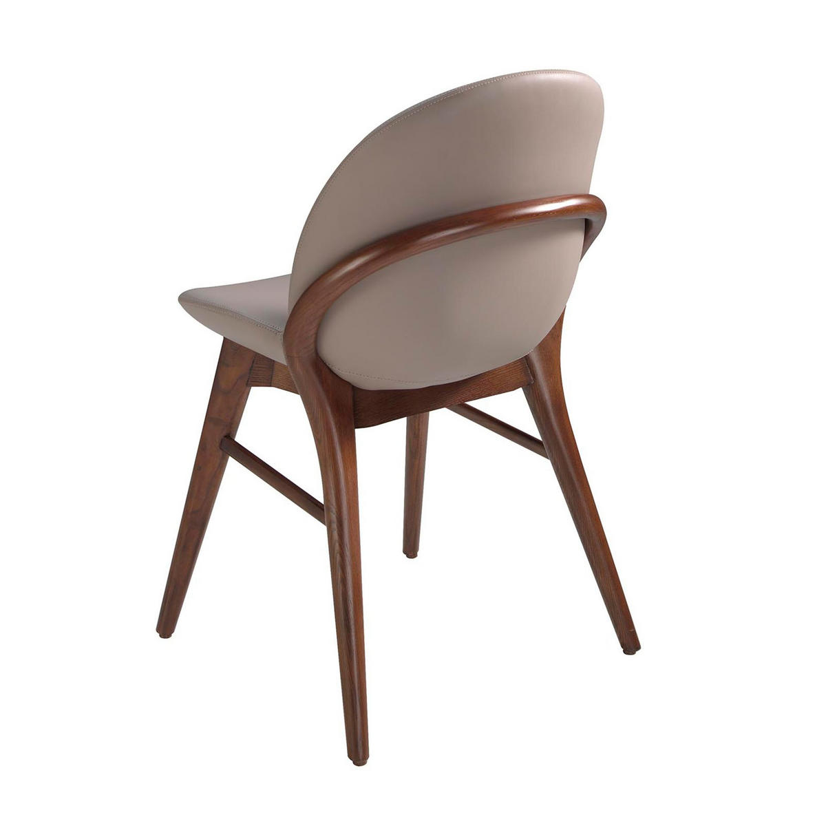 STUHL aus nerzfarbenem Stoff 47/59/81 cm - Taupe/Fango, Leder/Holz (47/81/59cm) - ANGEL CERDA