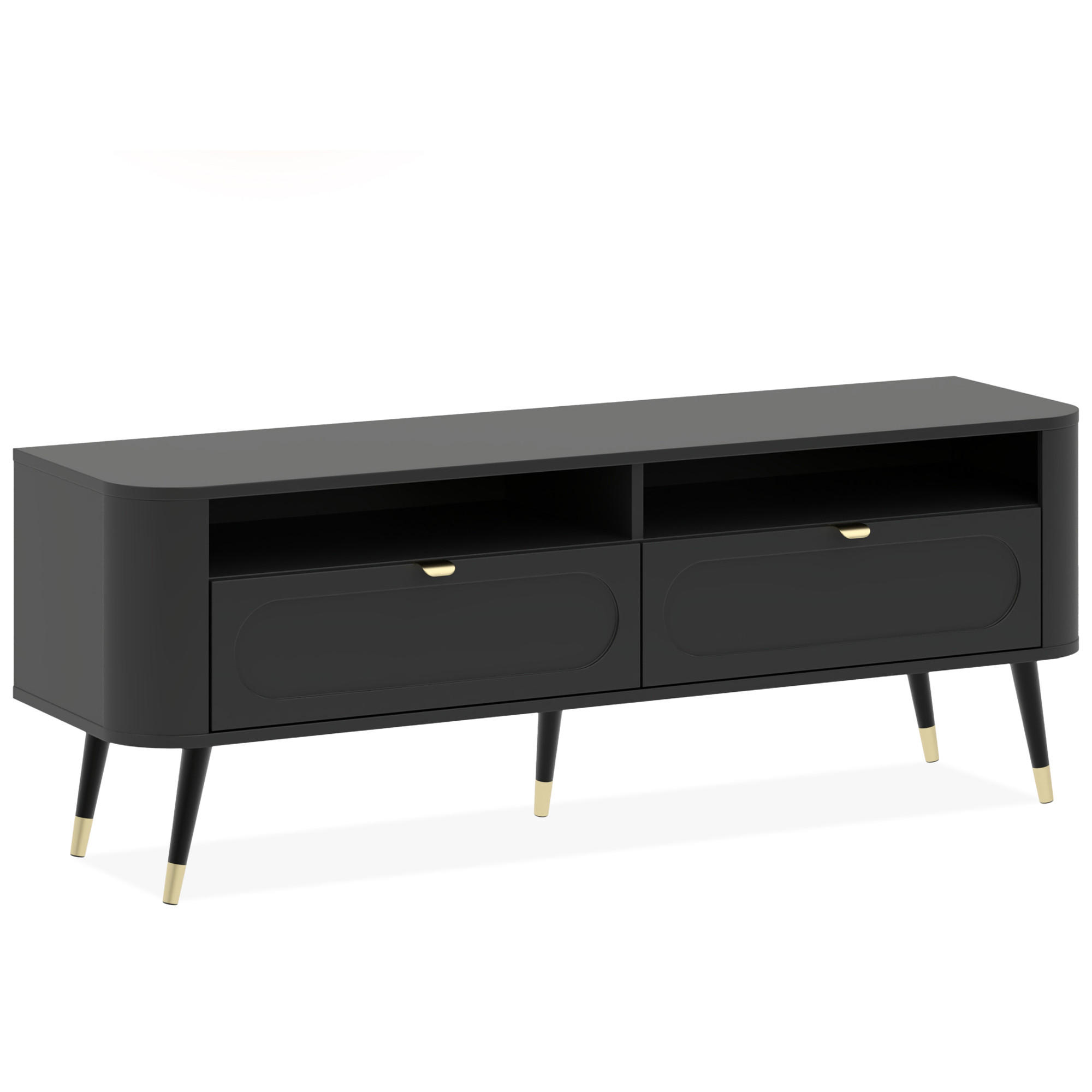TV-SCHRANK LONA, Schwarz - Schwarz, Holzwerkstoff/Metall (138/53/40cm) - KONSIMO®