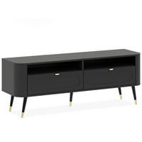 TV-SCHRANK LONA, Schwarz - Schwarz, Holzwerkstoff/Metall (138/53/40cm) - KONSIMO®