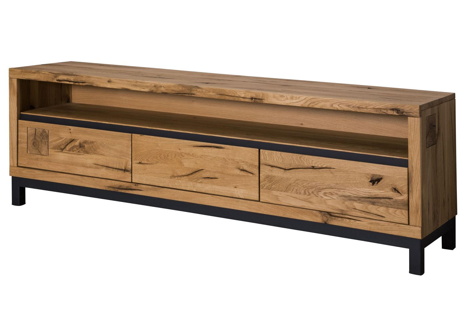 TV-BOARD Wildeiche 170x40x56 natur geölt VILLANDERS #114 - Naturfarben, Holz (170/56/40cm) - Massivmoebel24