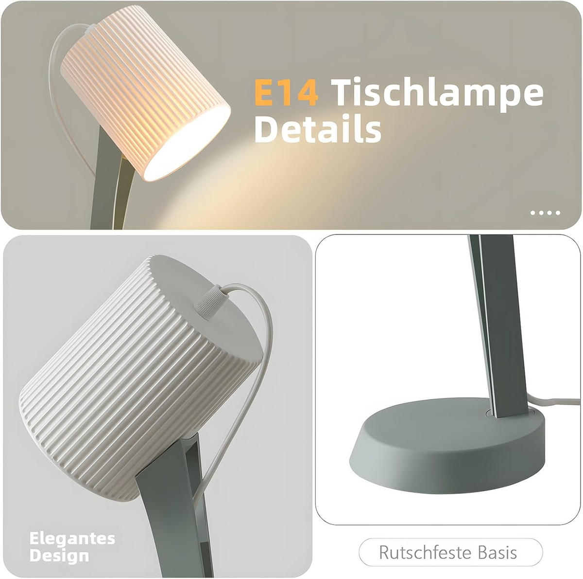 TISCHLEUCHTE DYRN 37.4/19.5/14 cm（2er-set） - Grün, Metall (14/37.4/19.5cm) - ZMH