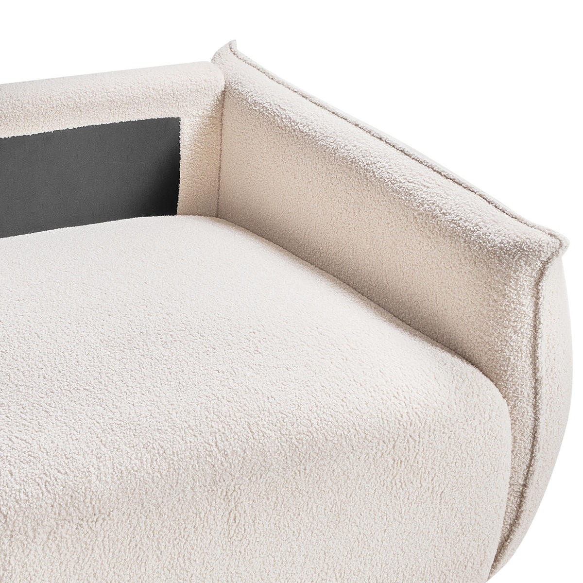 MODULSOFA 2-Sitzer Bouclé Cremeweiß Mesnali - Creme, Textil (190/84/95cm) - Beliani