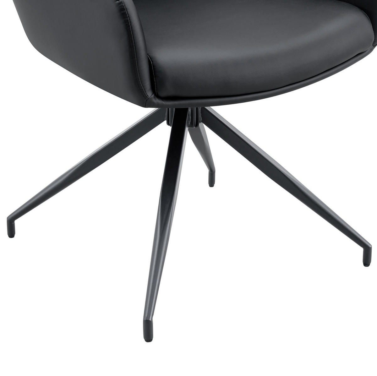 DREHSTUHL 2er-Set 360° drehbar 85 cm PU Schwarz Metall - Schwarz, Metall (50/85/55.1cm) - Meubliv