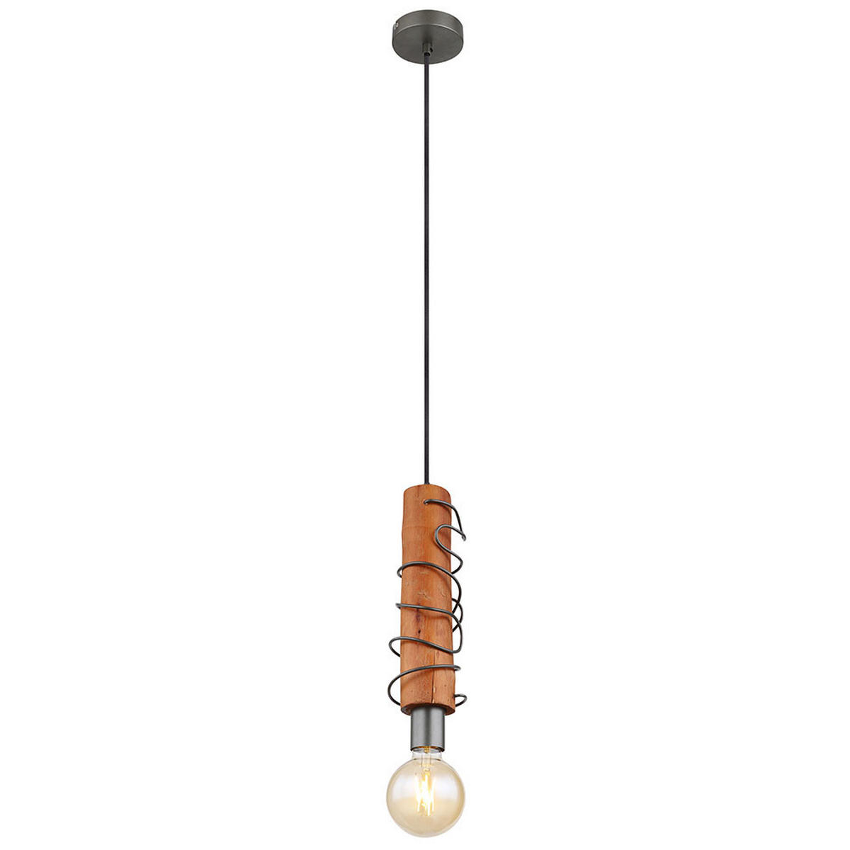 HÄNGELEUCHTE ALICE Holz Braun 2er Set - Braun, Holz (10/10/120cm) - Globo Lighting