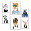 POSTER Set Mit 6 Tiere 2 Größe A3 & A4 Weißer Rahmen - Weiß, Papier (29.7/1cm) - Nacnic