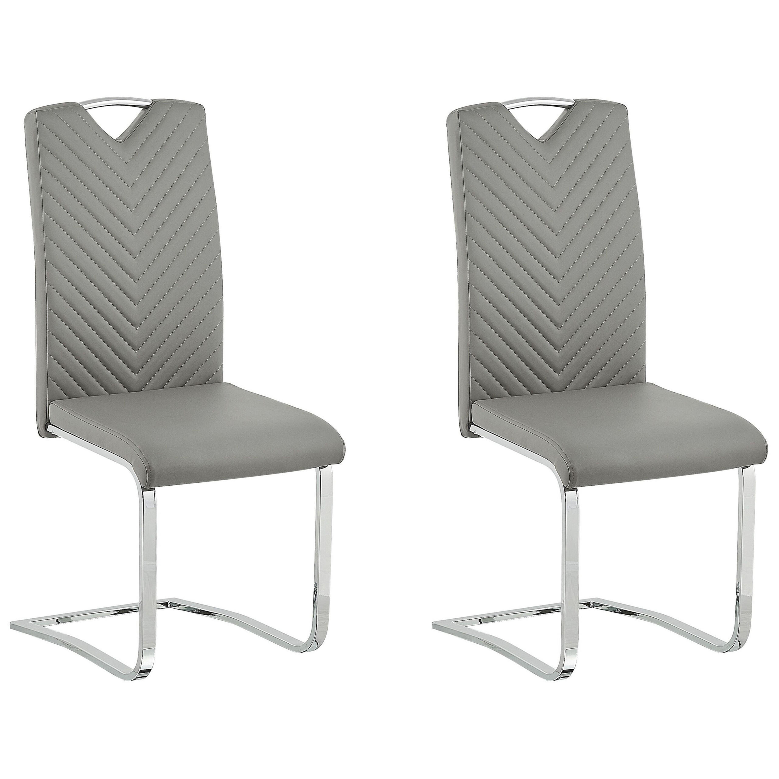 SCAUN DE BUCATARIE set de 2 piele ecologica gri Picknes