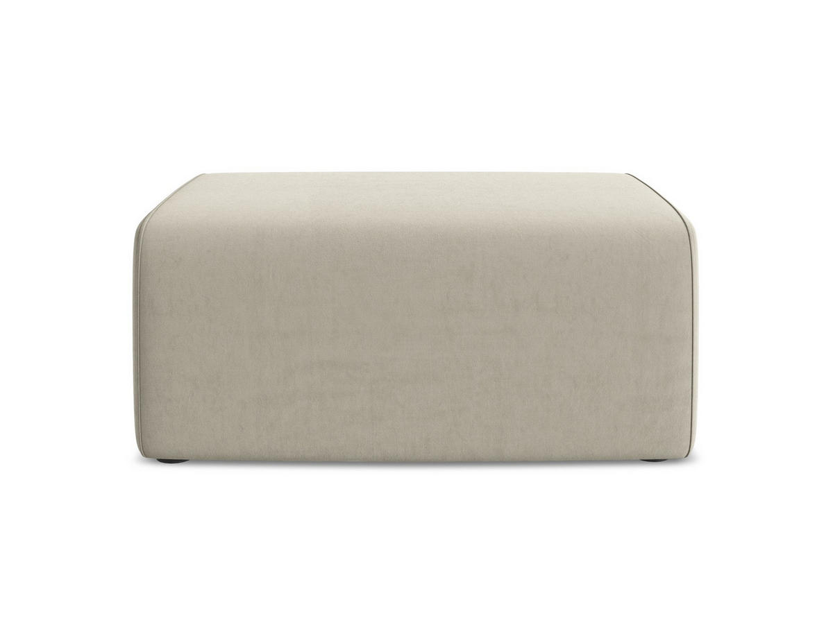 POUF Samt Stoff Creme - Perlmutt/Lila, Kunststoff/Textil (90/80/60cm) - Makamii