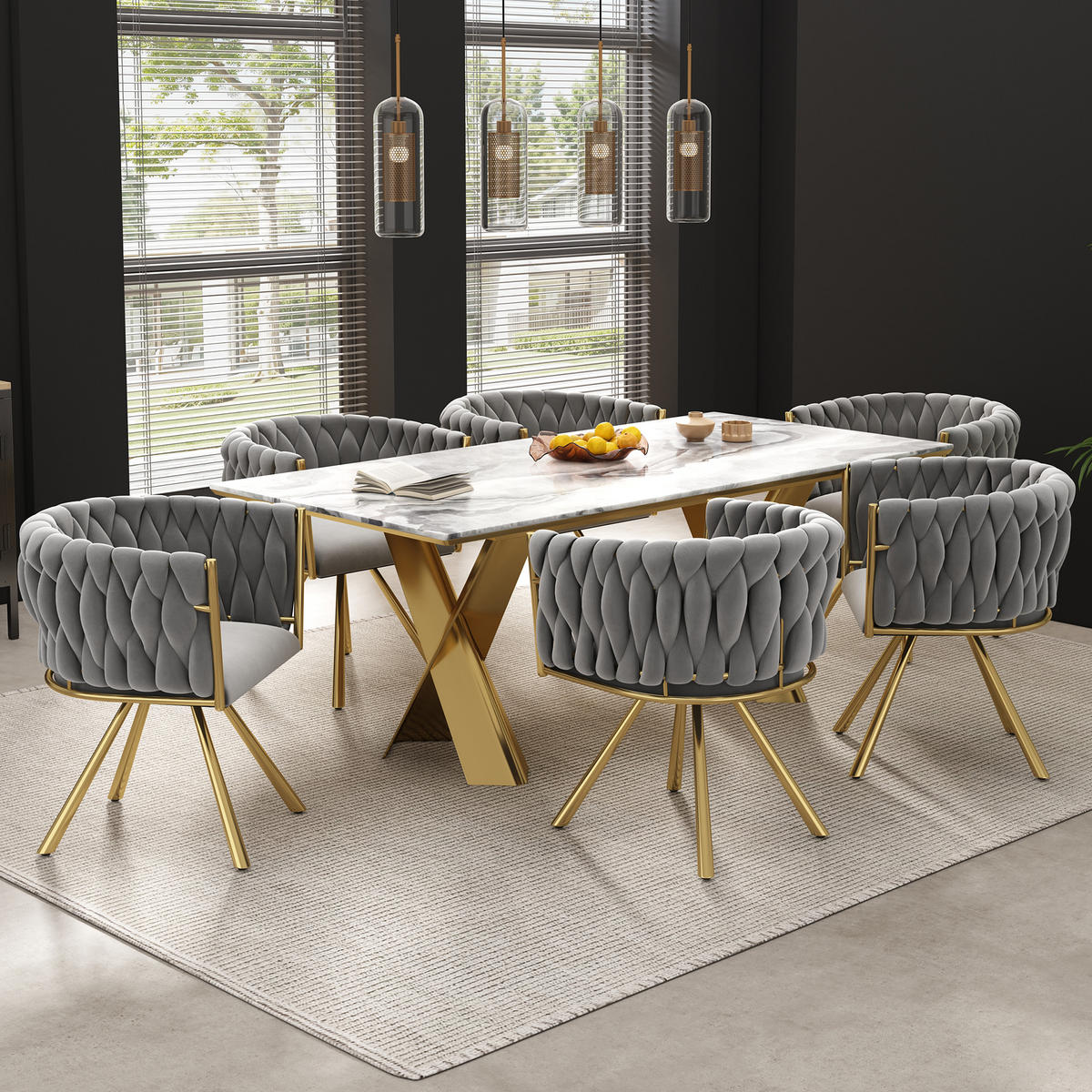 ESSZIMMERSTUHL 2er Set Samt Drehstuhl Grau Gold Metall - Grau, Textil (54.1/71.88/59.44cm) - FLIEKS