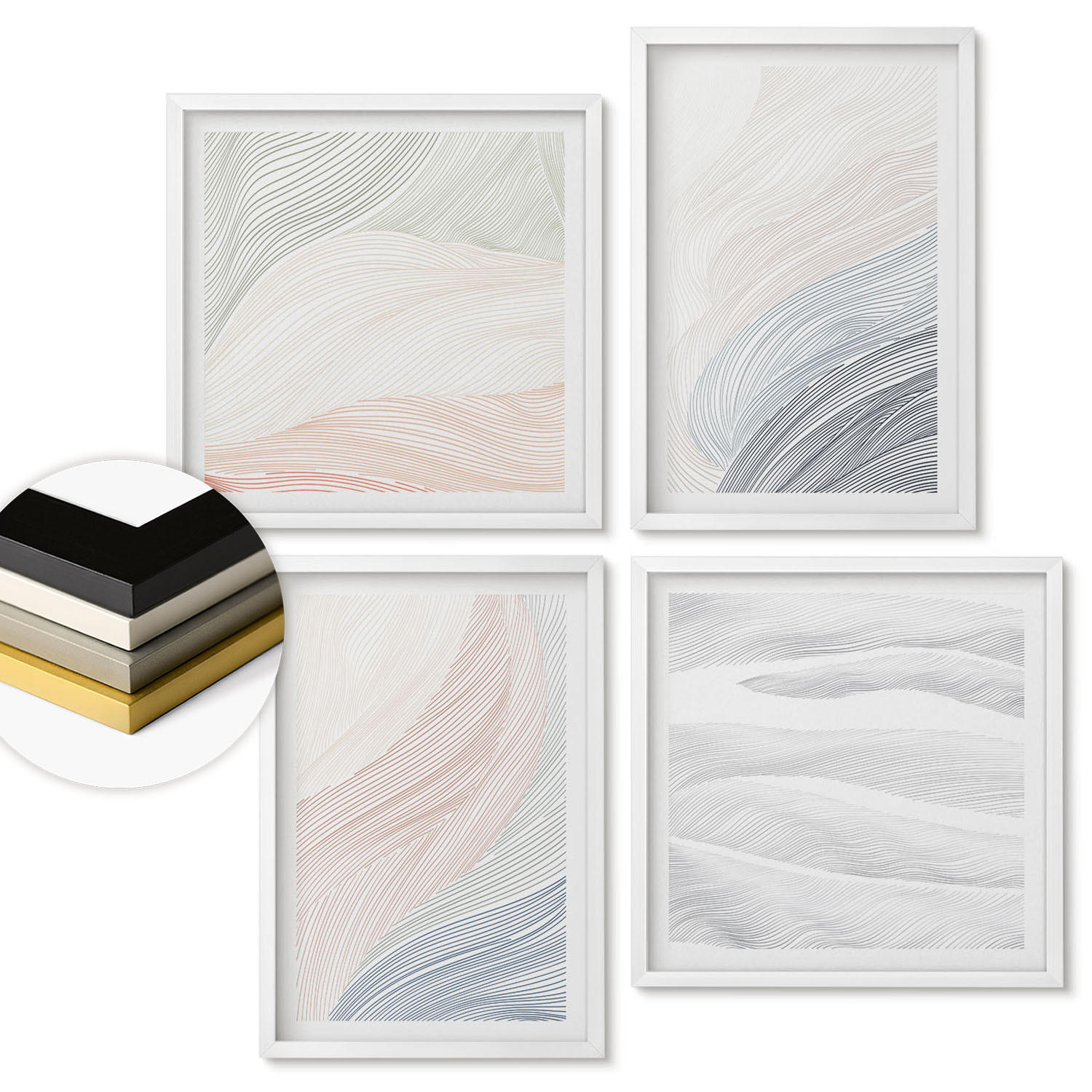 ArtPrintCave Wandbilder Weiß 50x50 cm