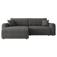 ECKSOFA Floryn L - Blaugrau/Schwarz, Holz/Kunststoff (245/145cm) - MIRJAN24