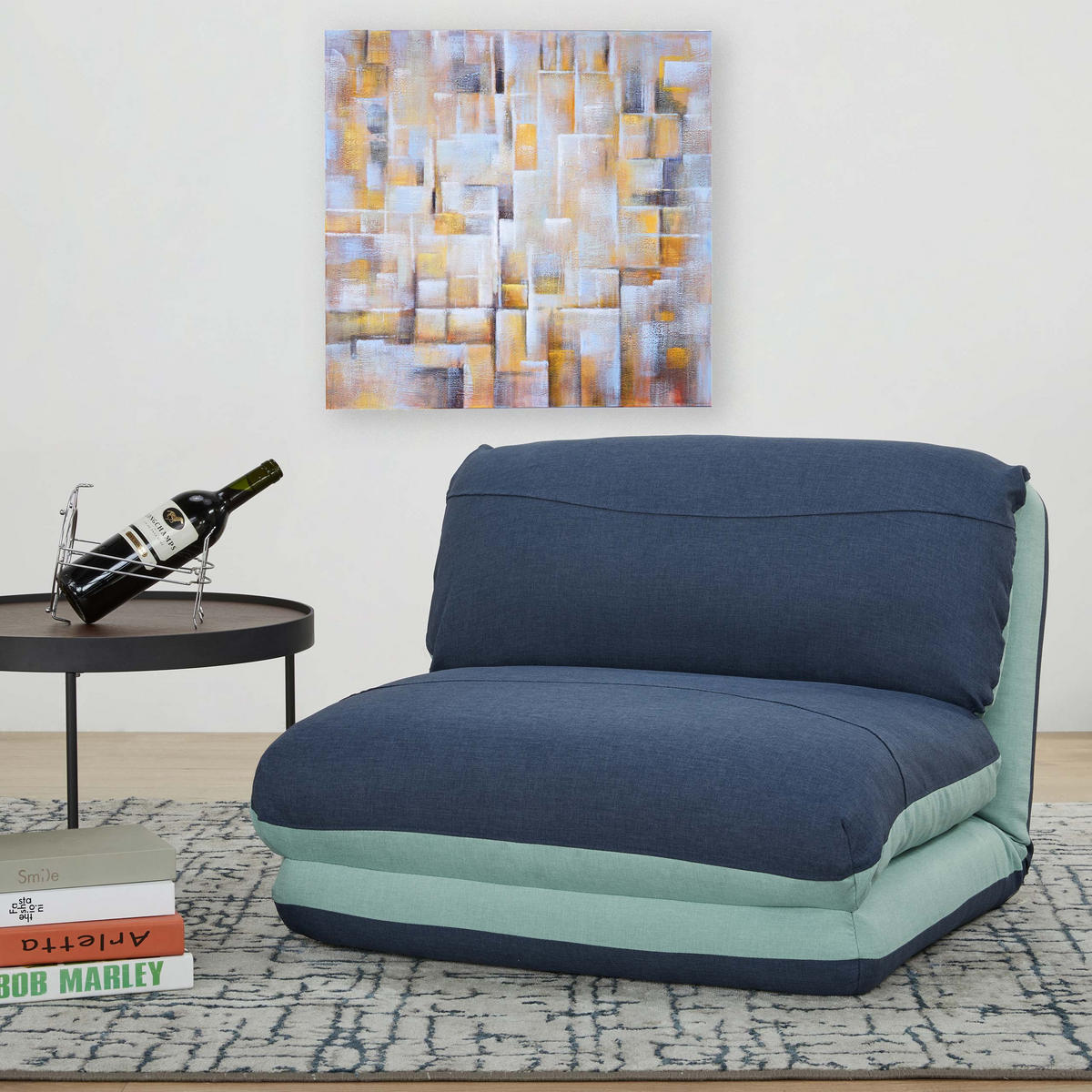 SCHLAFSESSEL Hellblau, Blau - Blau/Hellblau, Textil (75/60/75cm) - MCW