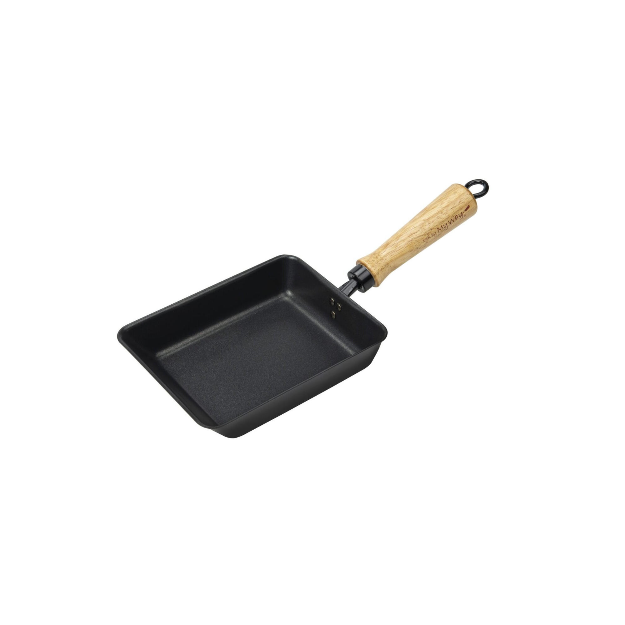OMELETTPFANNE japanische - 38 x 15cm - Aus Karbonstahl - Kompatibel mit allen Herdplatten - Schwarz, Metall (38/15/9.5cm)