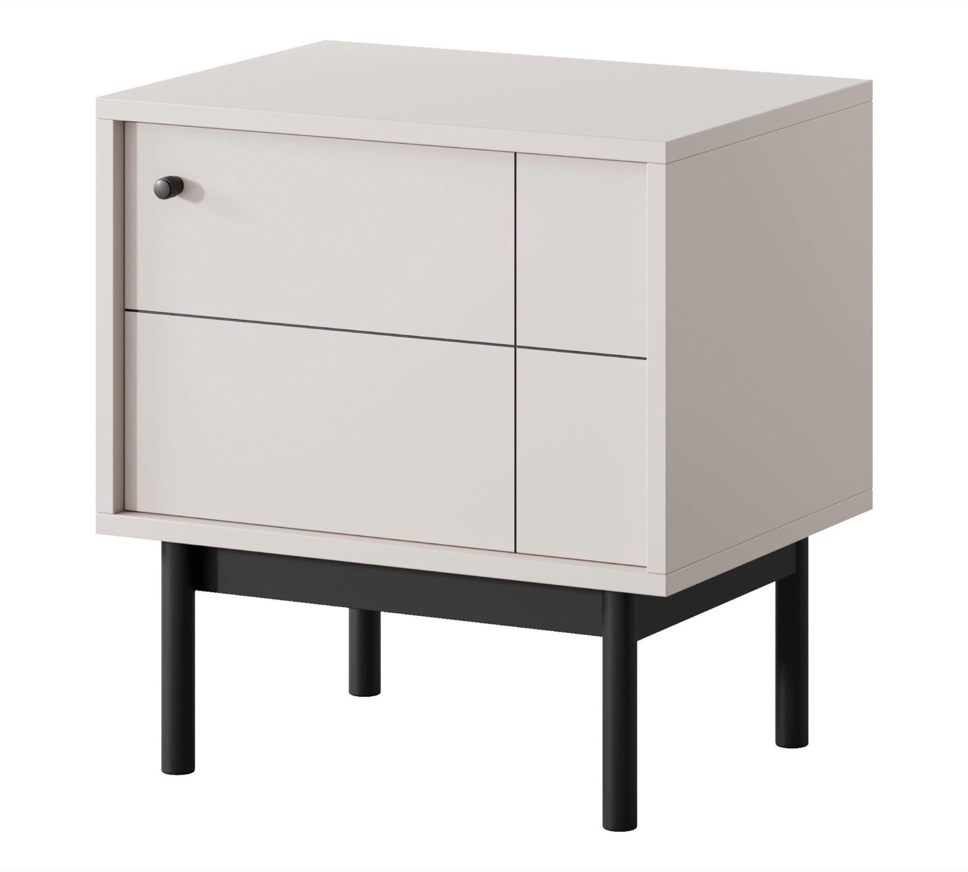 NACHTTISCH Japandies Greige 54 cm - Taupe/Schwarz, Holz/Holzwerkstoff (54/56.6/39cm) - Selsey