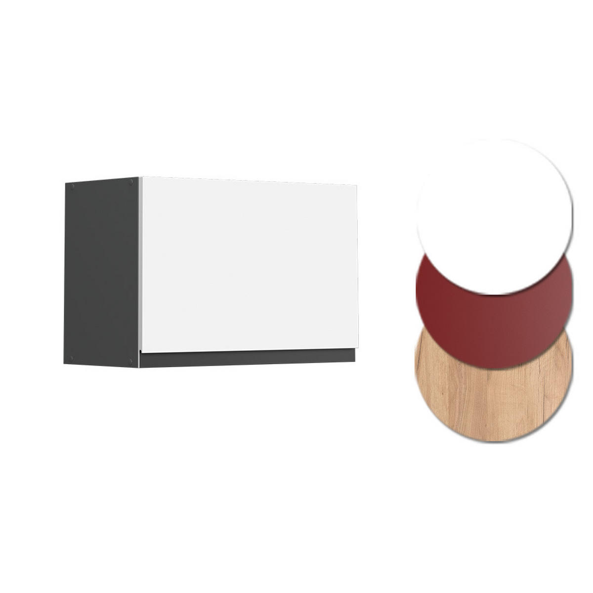 HÄNGESCHRANK R-Line Weiß 60 cm J-Shape, flach - Anthrazit/Weiß, Holzwerkstoff (60/40/31cm) - Vicco